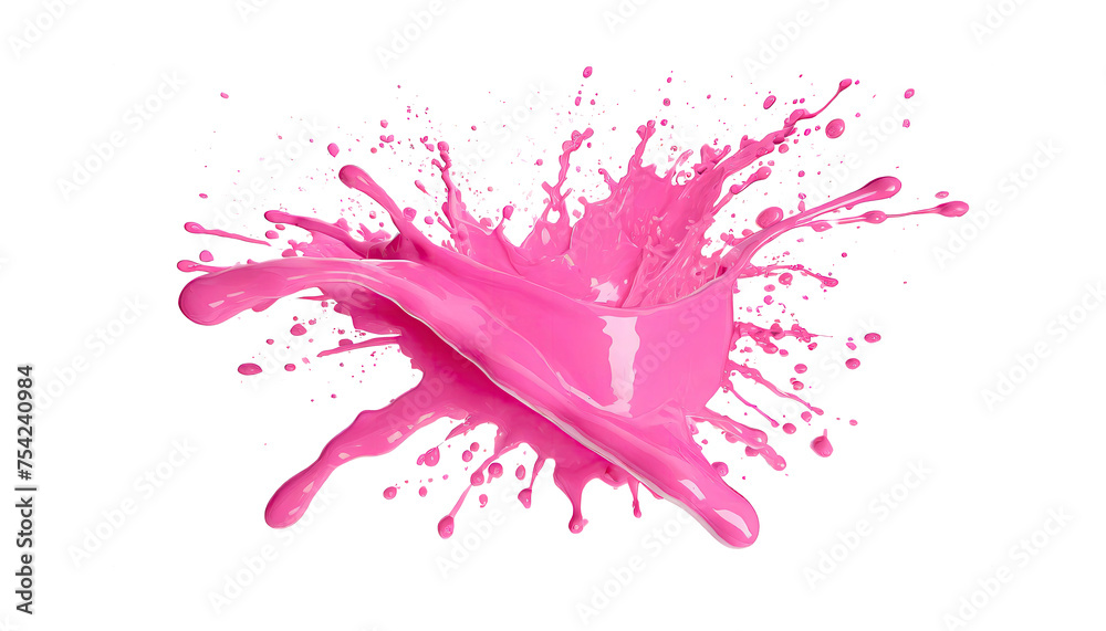 Point Splash Pink pink paint splash with free space for text, isolated on white ...