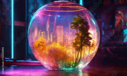 glass ball in the night