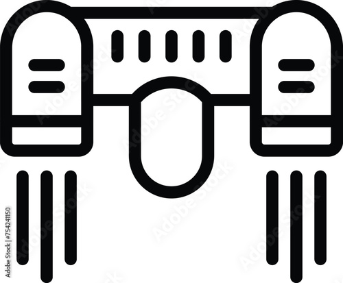 Aquatic flyer icon outline vector. Water sport machine. Jetpack extreme device