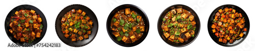 Mutter Paneer , Indian Dish Cottage cheese and Peas immersed in an Onion Tomato Gravy . Isolated on a transparent background. PNG cutout or clipping path.