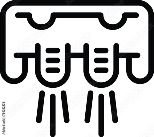 Jet propelled board icon outline vector. Embark jetpack platform. Acrobatics hydrofoil glide