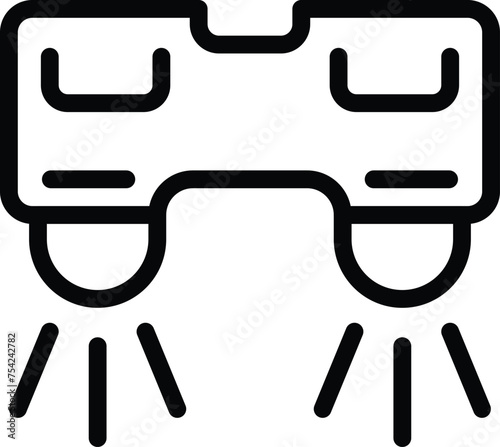 Jet driven propulsion board icon outline vector. Summer jetpack equipment. Aquatic extreme fly platform device