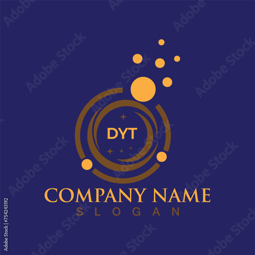 Square shape DYT letter logo design vector photo