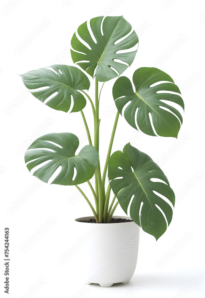 houseplant monstera isolated against transparent background
