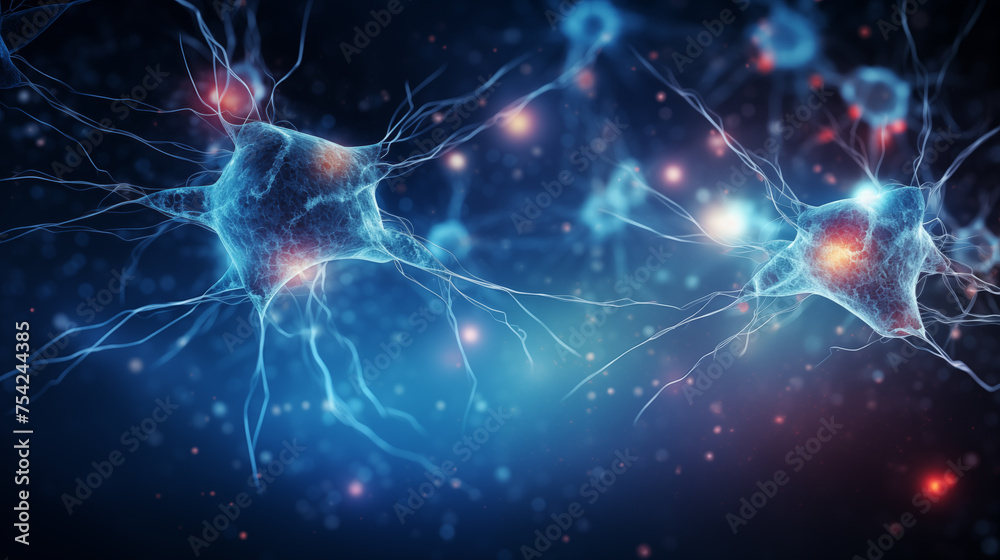 Neurons and nervous system. Medicine biology background.