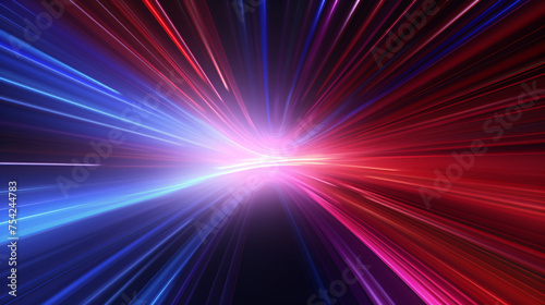 Abstract red and blue light background on black background, futuristic tech energy concept illustration