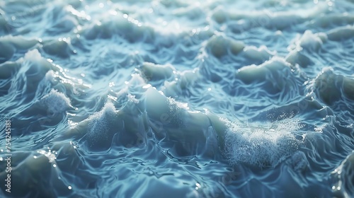 A digitally created image of 3D water, showcasing the fluid dynamics and realistic reflections generated through advanced AI technology