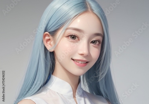 young woman on isolated background