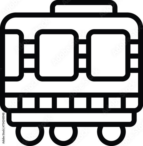 Rolling stock flatcar icon outline vector. Transit cargo logistics. Train railway freightage