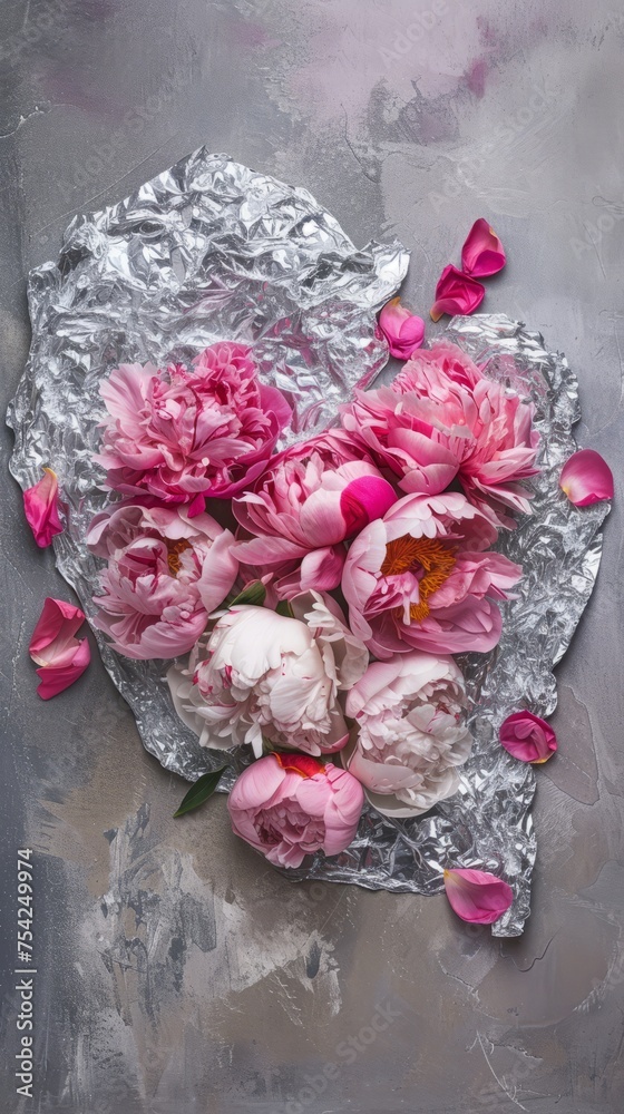 floral background with foil.