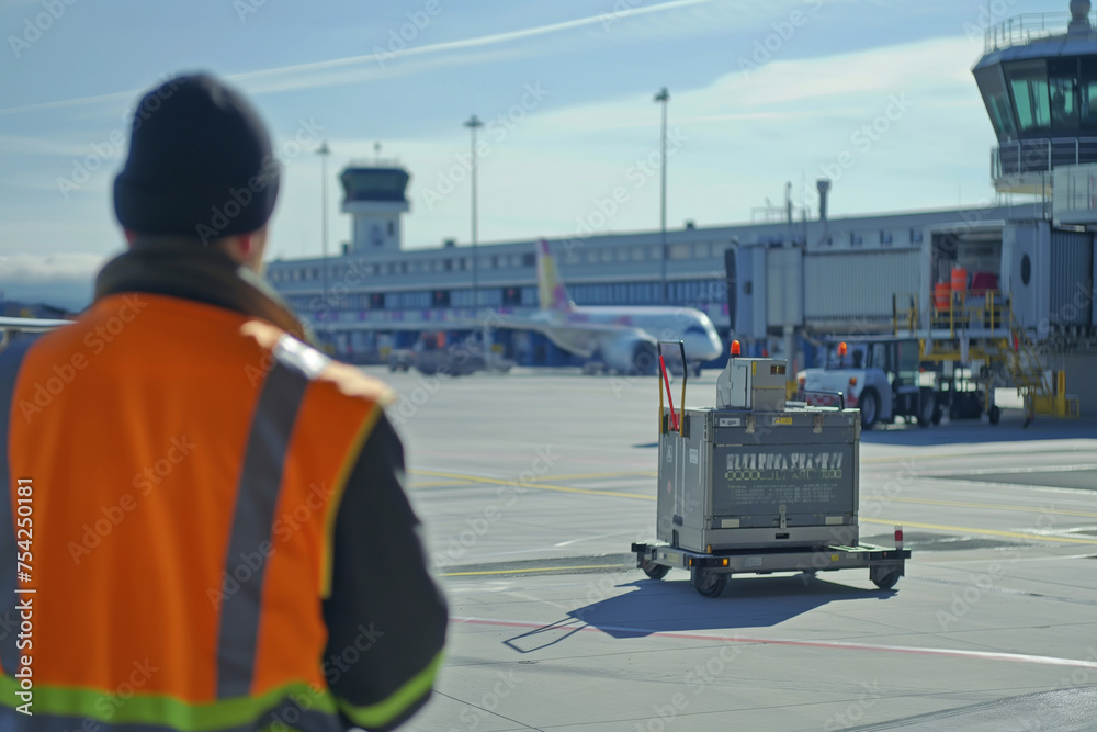 A passenger plane is in front of the gate. Generative AI A passenger plane is in front of the gate. Generative AI