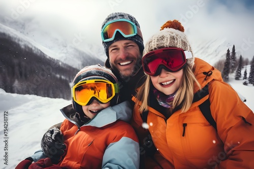 Wholesome Family Ski Day: Heartwarming scenes of a family enjoying a day of skiing, capturing the joy and togetherness of winter sports.
