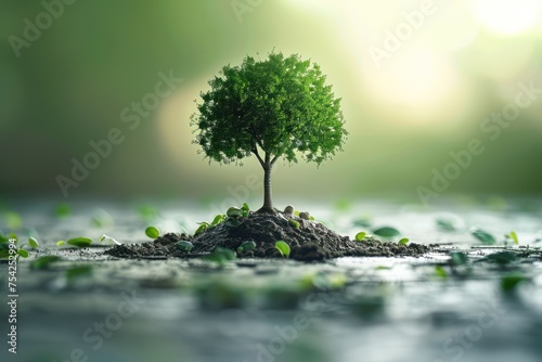 A photo friendly man business people  featuring a green tree and a growing coin