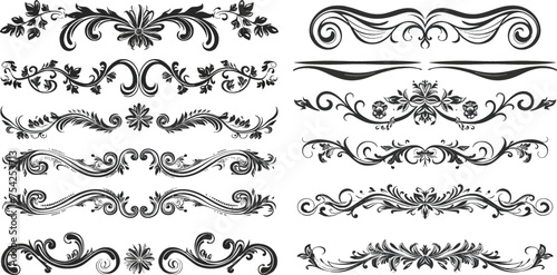 vector set: calligraphic design elements and page decoration photo