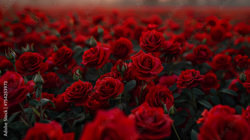 Vast Field of Vibrant Red Roses
. An expansive view of countless red roses blooming in a field creates a lush sea of vibrant color.
Vast Field of Vibrant Red Roses
. An expansive view of countless red roses blooming in a field creates a lush sea of vibrant color.