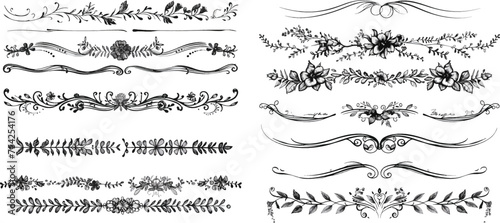 Hand drawn collection of vector dividers, bumpers