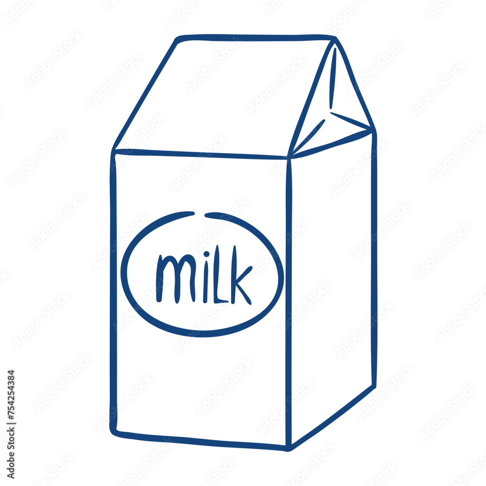 Milk box. Hand drawn vector illustration. Milk box. Hand drawn vector illustration.