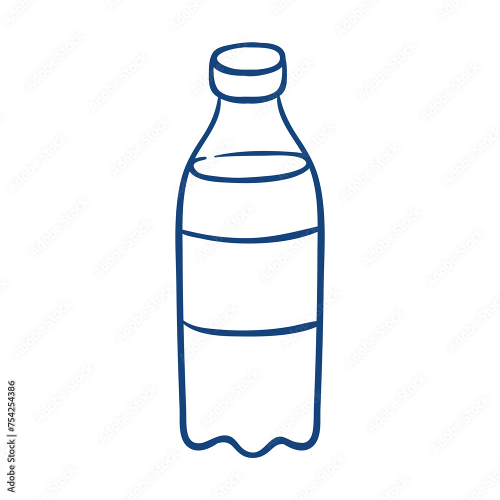 A bottle with liquid, possibly milk. Hand drawn vector illustration A bottle with liquid, possibly milk. Hand drawn vector illustration