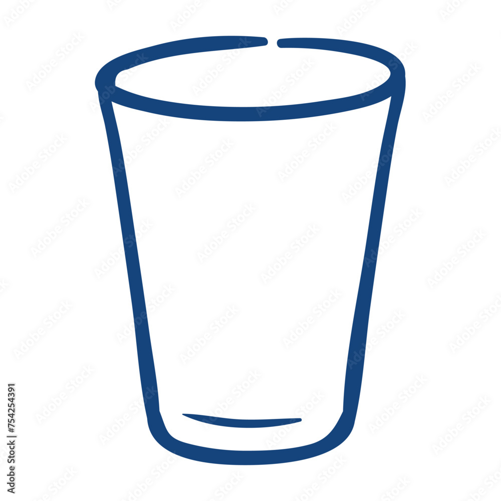 empty glass. Hand drawn vector illustration.