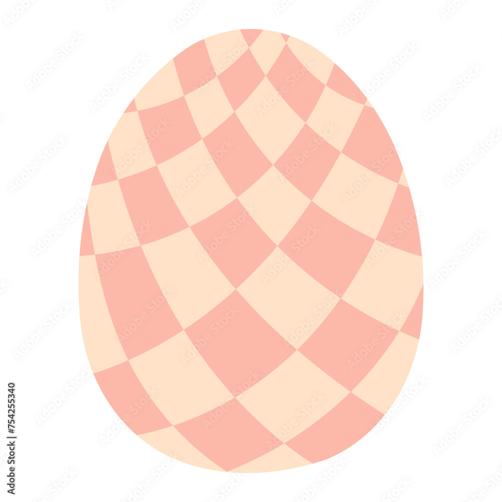 Painted Easter egg illustration. Hand drawn flat style design, isolated vector. Easter holiday clip art, seasonal card, banner, poster, element