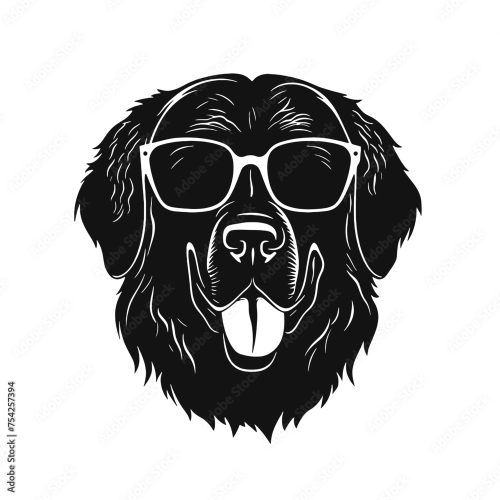 Golden Retriever - Vector black dog silhouette isolated Golden Retriever - Vector black dog silhouette isolated
