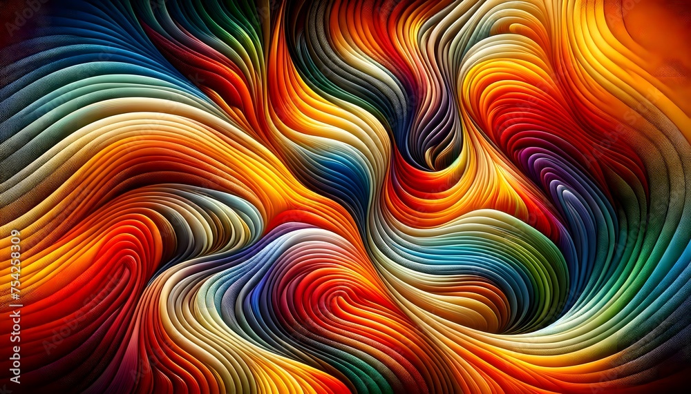 Tides of Color: The Dance of Abstract Geometric Waves