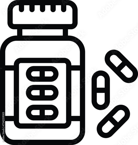 Contraceptive pills icon outline vector. Birth child control drug. Fertilization prevention regimen