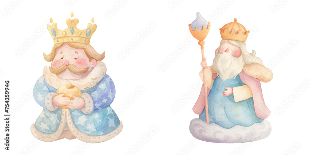 cute king watercolour vector illustration cute king watercolour vector illustration
