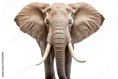 Majestic elephant with large tusks, suitable for various projects