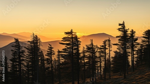 Scenic view of sun setting behind mountains, ideal for nature backgrounds