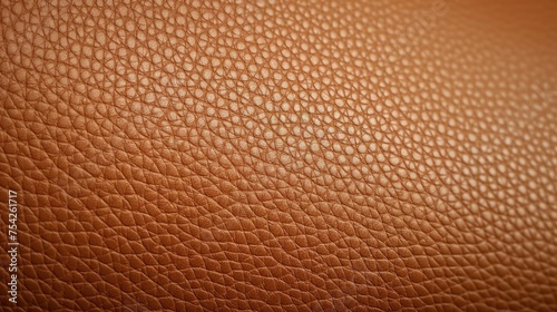 Detailed view of a brown leather surface, suitable for backgrounds or textures