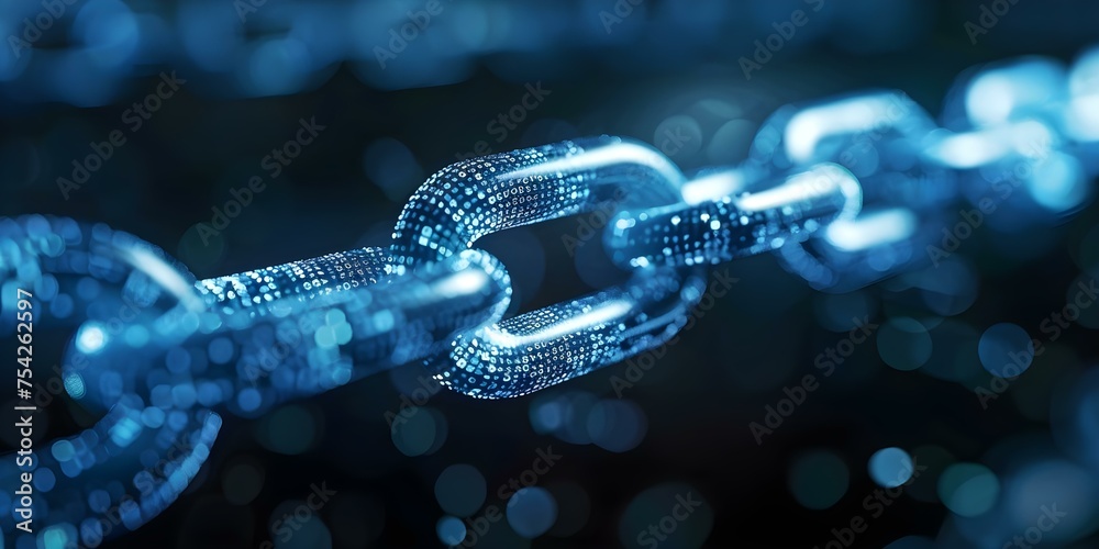 Blockchain security gaps compromise data protection despite encryption measures in place. Concept Blockchain Security, Data Protection, Encryption Measures, Security Gaps - obrazy, fototapety, plakaty 