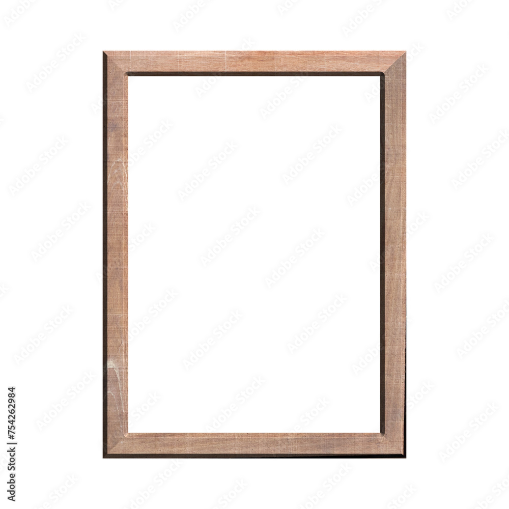 wooden frame with isolated white background. front view of classic wooden frame. for A4 image or text. wooden frame with isolated white background. front view of classic wooden frame. for A4 image or text.