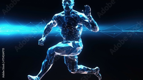 A man running in the dark, suitable for action scenes