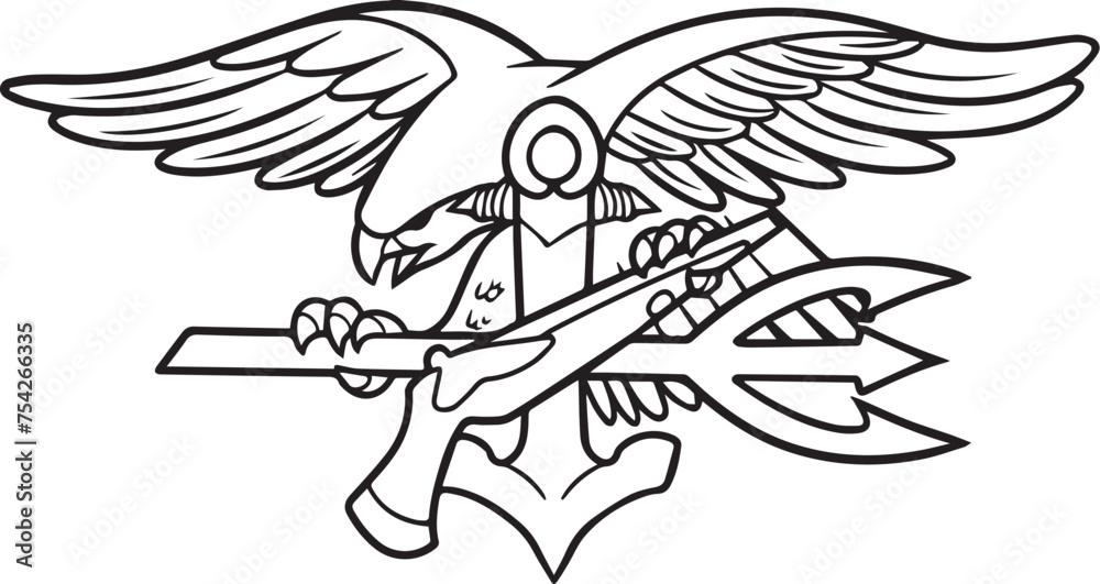 Fototapeta premium Navy Aviator Insignia Vector File Navy Aircrew Badge, Download, Digital Download