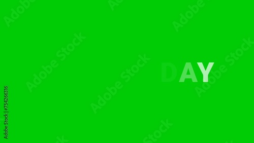 Labour day animation with green screen background, white color