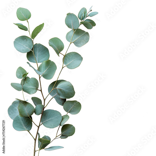 eucalyptus twig isolated against transparent background