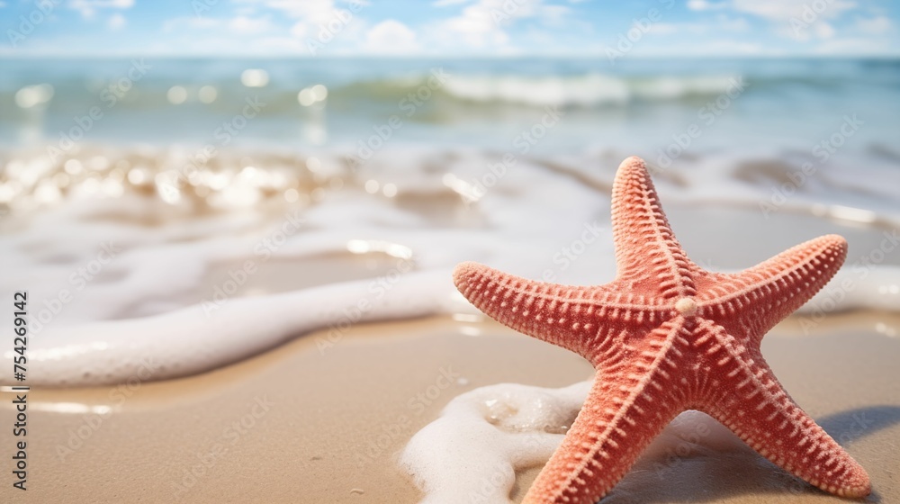 Image on a sandy beach with starfush. Image on a sandy beach with starfush.