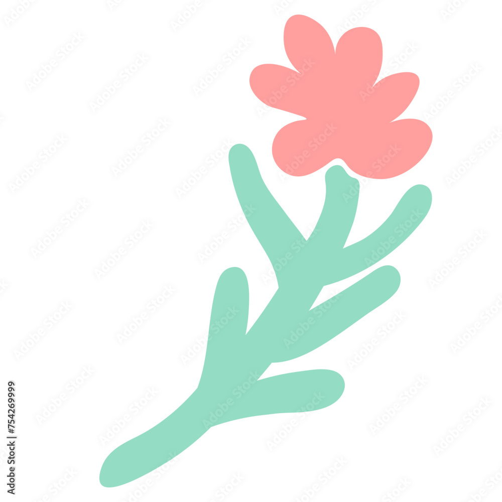flower in flat style in vector. template for greeting card design sticker poster flower in flat style in vector. template for greeting card design sticker poster