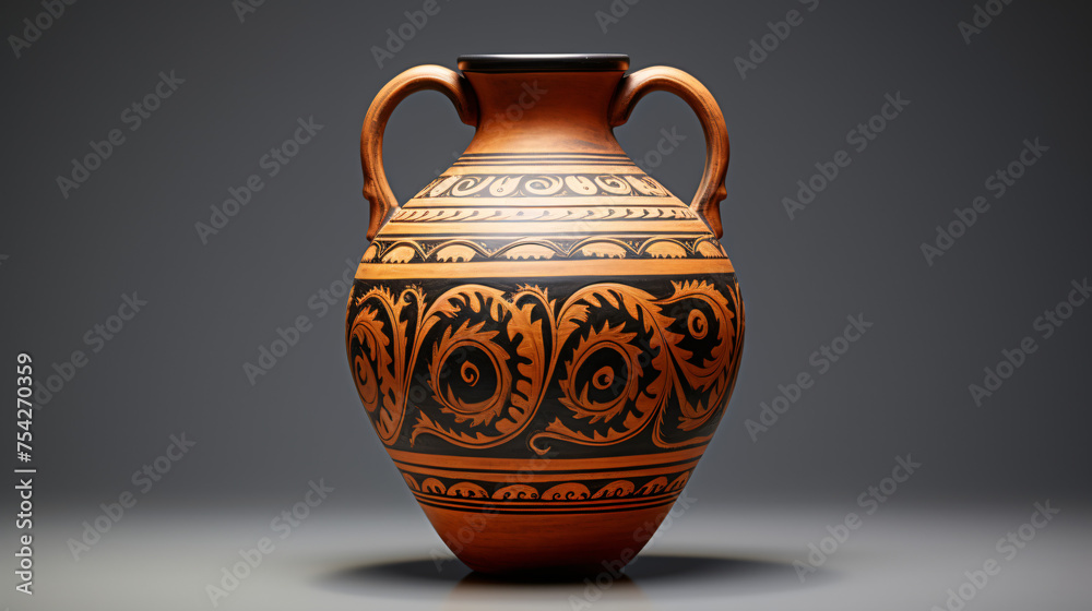 Greek Amphora  Ancient Pottery Vessel withtistic