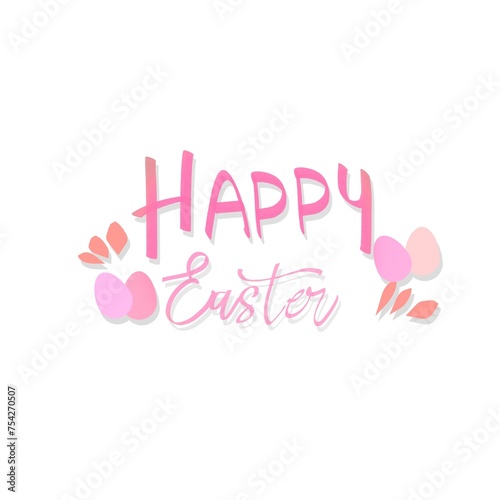 happy easter text greeting card colorful illustration 
