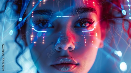 Creative shot of futuristic young adult female