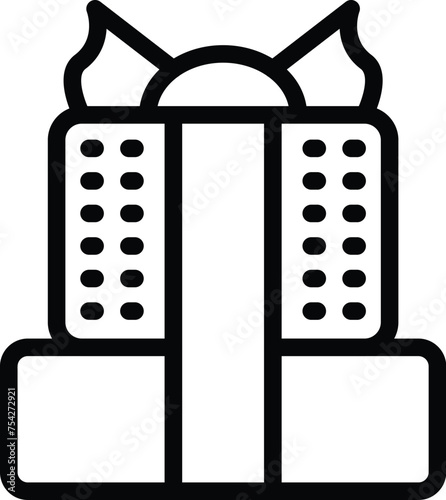 Gift bazaar outlet icon outline vector. Order surprise package. Giftware retail distribution