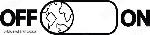 Line Stroke Earth Hour, Earth hour time to switch off non-essential electric, Earth Hour is a worldwide movement to encouraging individuals and communities, On And Off	
