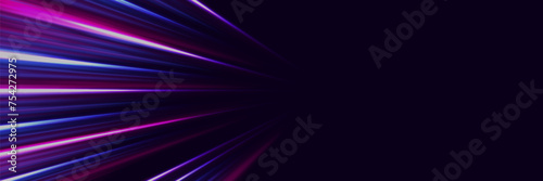 Modern abstract high speed light glare effect. Futuristic technology of dynamic movement and speed.