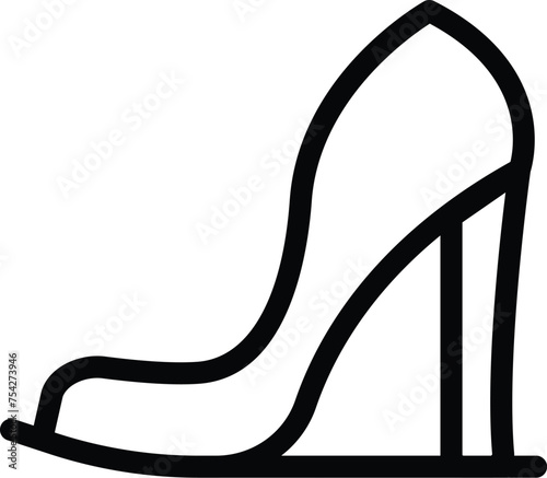 Heeled shoes icon outline vector. Women feet fashion. Glamorous trendy footwear