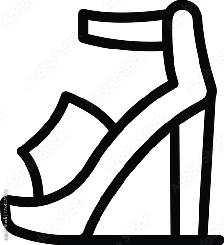 Fashion sandals heels icon outline vector. Elegant classic footwear. Fashionista pair shoes