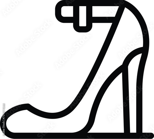 Classy high heels icon outline vector. Female designer footwear. Elegant fashionista catwalk