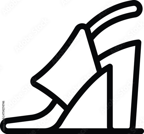 Graceful sandals heels icon outline vector. Elegant model footwear. Designer shoes summer collection