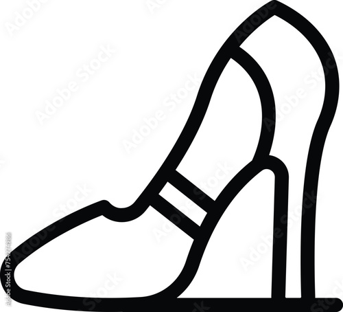 Heeled footwear icon outline vector. Female shoes fashion collection. Modish high heels